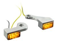 LED Armaturenblinker Compatibile Con Harley Davidson Softail Tipo 3 Argento