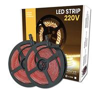 LED ATOMANT Confezione da 2 Rotolo da 5 metri di Striscia LED Diretta a 220V, 12W/m, Colore Bianco Neutro (4500K), Impermeabile (IP65), Taglio ogni 10cm