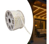 LED ATOMANT 4 Metri Striscia LED COB 220V, Luce Esterno 10W/m, IP67 Impermeabile, Bianco Caldo (3000K) 950LM/m, Taglio 16,5cm, Uso Diretto Senza Trasformatore, Con Spina Inclusa