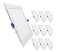 LED ATOMANT Confezione da 10 Pannello LED Downlight da Incasso Quadrato 220mm 20W, CCT (Selettore di Colore Bianco Caldo, Neutro e Freddo), Taglio 205mm, 1800 Lumen, Driver incluso