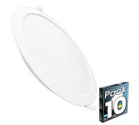 LED ATOMANT Confezione da 10 Pannello LED Downlight da Incasso Rotondo 220mm 18W, Colore Bianco Freddo (6500K), Taglio 190mm, 1650 Lumen, Driver integrato, Per Soffitto Cucina Bagno
