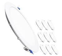 LED ATOMANT Confezione da 10 Pannello LED Downlight da Incasso Rotondo Piato 225mm 20W, CCT (Selettore di Colore Bianco Caldo, Neutro e Freddo), Taglio 205mm, 1800 Lumen, Driver incluso