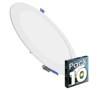 LED ATOMANT Confezione da 10 Pannello LED Downlight da Incasso Rotondo Piato 225mm 20W, Colore Bianco Caldo (3000K), 1800 Lumen, Driver incluso