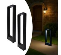 LED ATOMANT Confezione da 2 Paletto luce da giardino esterno 7W, Faretti da Giardino, Colore Bianco Freddo 6500K, 750LM, IP67 Impermeabile, Palo di Illuminazione LED Antracite per Sentieri