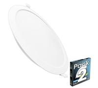 LED ATOMANT Confezione da 2 Pannello LED Downlight da Incasso Rotondo 220mm 18W, Colore Bianco Freddo (6500K), Taglio 190mm, 1650 Lumen, Driver integrato, Per Soffitto Cucina Bagno