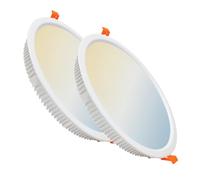 LED ATOMANT Confezione da 2 Pannello LED Downlight da Incasso Rotondo 225mm 32W, CCT (Selettore di Colore Bianco, Caldo, Neutro e Freddo), Taglio 205mm, 2800 Lumen, Driver Incluso