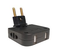 LED ATOMANT Confezione da 2 Presa Multipla Ultra Piatta, 4 in 1: 2 porte USB e 2 prese (Adatatore Europeo e Americano), Testa girevole a 180 gradi