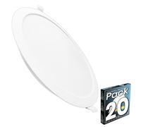 LED ATOMANT Confezione da 20 Pannello LED Downlight da Incasso Rotondo 220mm 18W, Colore Bianco Freddo (6500K), Taglio 190mm, 1650 Lumen, Driver integrato, Per Soffitto Cucina Bagno