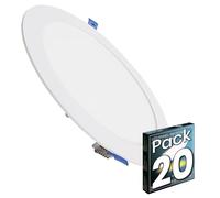 LED ATOMANT Confezione da 20 Pannello LED Downlight da Incasso Rotondo Piato 225mm 20W, Colore Bianco Caldo (3000K), 1800 Lumen, Driver incluso