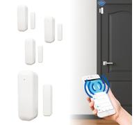 LED ATOMANT Confezione da 4 Sensore Apertura Porta e Finestra WiFi Intelligente con Avviso su Smartphone, Compatibile con Alexa e Google Home, Sensori Porte e Finestre per Antifurto Casa