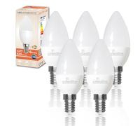 LED ATOMANT Confezione da 5 Lampadina LED E14 Candela C37 6W, Colore Bianco Neutro, 610 Lumen, Attacco sottile, Equivalente a quello tradizionale da 60W