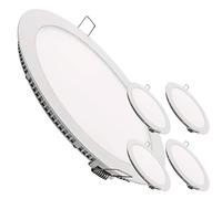 LED ATOMANT Confezione da 5 Pannello LED Downlight da Incasso Rotondo Piato 300mm, 24W, Colore Bianco Neutro (4500K), 2200 Lumen, Taglio 280mm, Driver incluso