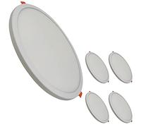 LED ATOMANT Confezione de 5 Pannello LED Downlight da Incasso Rotondo Piato Taglio Regolabile (50-180mm) 20W, Colore Bianco Neutro (4500K), 1800 Lumen, Driver incluso