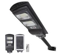 LED ATOMANT Farola Solare Esterna 100W, Bianco Freddo, IP65, con Sensore di Movimento e Telecomando, Luce Solare Alta Potenza per Giardino, Strada e Cortile, Impermeabile, Facile Installazione, Lunga