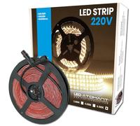 LED ATOMANT Rotolo da 5 metri di Striscia LED Diretta a 220V, 12W/m, Colore Bianco Freddo (6500K), Impermeabile (IP65), Taglio ogni 10cm