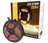 LED ATOMANT Rotolo da 10 metri di Striscia LED Diretta a 220V, 12W/m, Colore Bianco Neutro (4500K), Impermeabile (IP65), Taglio ogni 10cm
