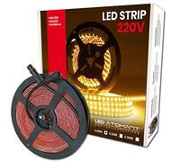 LED ATOMANT Rotolo da 5 metri di Striscia LED Diretta a 220V, 12W/m, Colore Bianco Caldo (3000K), Impermeabile (IP65), Taglio ogni 10cm