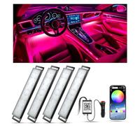 LED Auto Interni, luci Ambiente Auto con Controllo APP, Accessori Auto | 16 Milioni di Colori, Modalità Musica, Regalo per Interni Auto per Uomini e Donne, 4 in 1 Luci Ambiente Auto, 12V