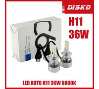 LED AUTO LAMPADE FARI COPPIA H11 C6 MOTO LAMPADINE 36W LUCE BIANCA 6000K FARO