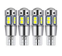 LED auto T10 W5W Lampadina Led Auto Temperatura di Colore 7000K 3030-10SMD Lampadina a cuneo bianca Voltaggio 12V Adatto per luci di posizione, segnali interni, cupole, quadri strumenti (4 pezzi)