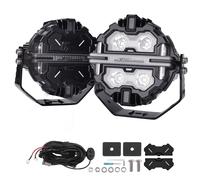 LED Auxiliary Lights 25440LM 270° Coverage White/Amber DRL RGB Background 12V DC