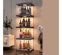 LED Bancone Bar Retrò Armadio Creativa Della Decorazione dell'armadietto Vetrina per Vini Trasparente Scaffale di Esposizione di Stoccaggio del Vino con Anta per Cucina Bar Cantinetta Vino.(40x32x125c