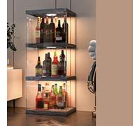 LED Bancone Bar Retrò Armadio Creativa Della Decorazione dell'armadietto Vetrina per Vini Trasparente Scaffale di Esposizione di Stoccaggio del Vino con Anta per Cucina Bar Cantinetta Vino.(40x32x94.5