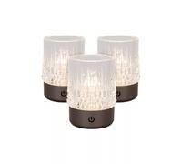 LED Batteria Tavolo 3-er Set Dimmerabile Nero USB 2700-3000 K Tischleuchte Touch