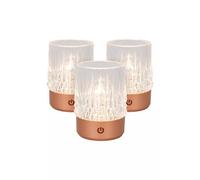 LED Batteria Tavolo 3-er Set Dimmerabile Rame USB 2700-3000 K Tischleuchte Touch