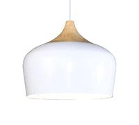 LED Black Hanging Lights E27 Base Pendant Lamp Restaurant Chandelier with Wooden Handle Teahouse 1-Light Ceiling Lighting Fixture for Warehouse Coffee Shop Home