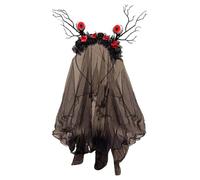 Led Black Veil Headband | Halloween Costume Accessories | Light Up Veil Decoration | Ghost Hair Accessories | Light Up Halloween Decoration Halloween Headband Ghost Hair Accessories For Women And Girl