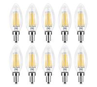 LED Bulb Filament Bulb E14 LED Candle Lamp 6W Equivalent Replacement 60W Halogen Lamp AC 220-240V Vintage COB LED Light Suitable for Pub Exhibition Office or Home 10 Pack Equivalent