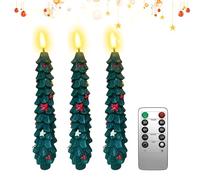 Led Candles - Electric Candles for Dining Tables, Mantel Christmas Decor with Remote Control, Versatile Decorative Atmosphere Light for Window Sills, Living Room, 9.65 Inches