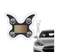 LED Car Ambient Light - Rechargeable Solar Powered Butterfly Shape Neon | 6 Mode LED Window Light Decorative Car Window Sign | Butterfly Ambient Ļight For Vehicle Motorcycle Door Automotive Use
