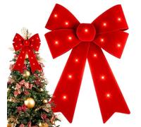 LED Christmas Bow, Red Holiday Ornament, Christmas Tree Decor, Home Decor