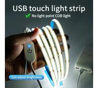 LED COB Striscia luminosa Touch Dimmer Diodo flessibile Nastro 5V USB Lineare Illuminazione interna Lampada Camera TV fai da te Specchio Retroilluminazione Decorazione della parete