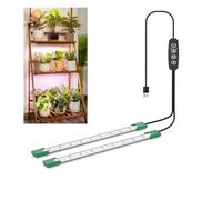 LED Cresci Striscia di luce per piante d'interni, Barre di lampada in crescita a spettro completo con timer auto ON/Off, 40 LED, 4 livelli dimmabili per la serra interna, Luce rossa blu