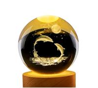 LED Cristallo Tavolo Lampada USB 3D Globo Luce Notturna San Valentino Delfini [EEK: A]