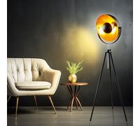 LED Deckenfluter Oro Nero Camera da Letto Interruttore Piantana Höhenverstellbar [EEK: F]