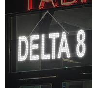 LED DELTA 8 cartello per affari, 76,2 x 25,4 cm, cartello con telecomando e installazione da appendere, LED luminoso per finestre, pareti e porte