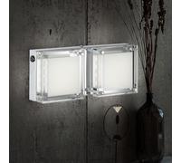 LED Design Cromo Parete Faretto Vetro Pietra Ospiti Illuminazione Stanza Dielen