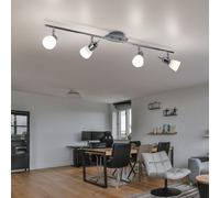 LED Design Cromo Soffitto Luce Lavoro Camera Vetro Faretto Lampada Mobile