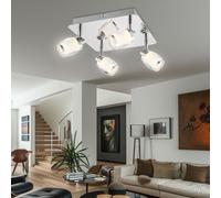 LED Design Lampada da Soffitto Faretti Spot Mobile Cromo Vetro Illuminazione