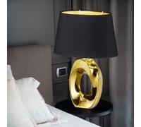 LED Design Notte Lampada da Tavolo Scrittura Oro Nero Dormire Camera Ceramica