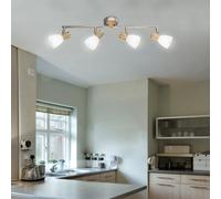 LED Design Spot Soffitto Luce Vetro Faretto Mobile Cucine Lampada Terra Legno