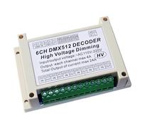 LED Dimmer Controller 6CH DMX512 Decoder AC110V - 220V High Voltage Dimming 6 Channel 4A/CH HV Decoder Dimming Board for Incandescent Light Bulbs