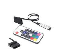 LED Dimmer Controller SATA RGB Led Controller 12V DC 5050 17 Key 4 Pin Controller for PC Fan Computer Case Strip Lighting(Large 4Pin Controler)