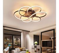 LED Dimmerabile Plafoniera Con Telecomando,72W Moderno Spirale Tipo Di Fiore Lampada Da Soffitto Alluminio Acrilico Lampadario Soggiorno Camere Ufficio Illuminazione Ø60CM,(3000K-6000K),Marrone