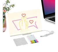 Led Drawing Board, Erasable Note Pad, Bright Eye Catching Display, Mes Proof Writing Layer, Educational Doodle Tool for Kids, Travel, Kindergarten, Home, School Use