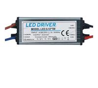 LED Driver 1-3W 4-7W 8-12W 12-18W 18-24W 25-36W AC95V-265V Power Supply 300mA Waterproof IP65 Lighting Transformer(8-12W DC24-42V)